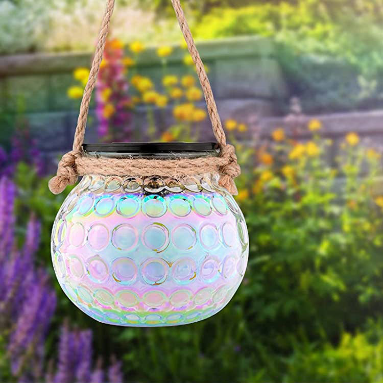 BowLift | Solar Cracked Glass Bottle LED Outdoor Decorative Hanging Light