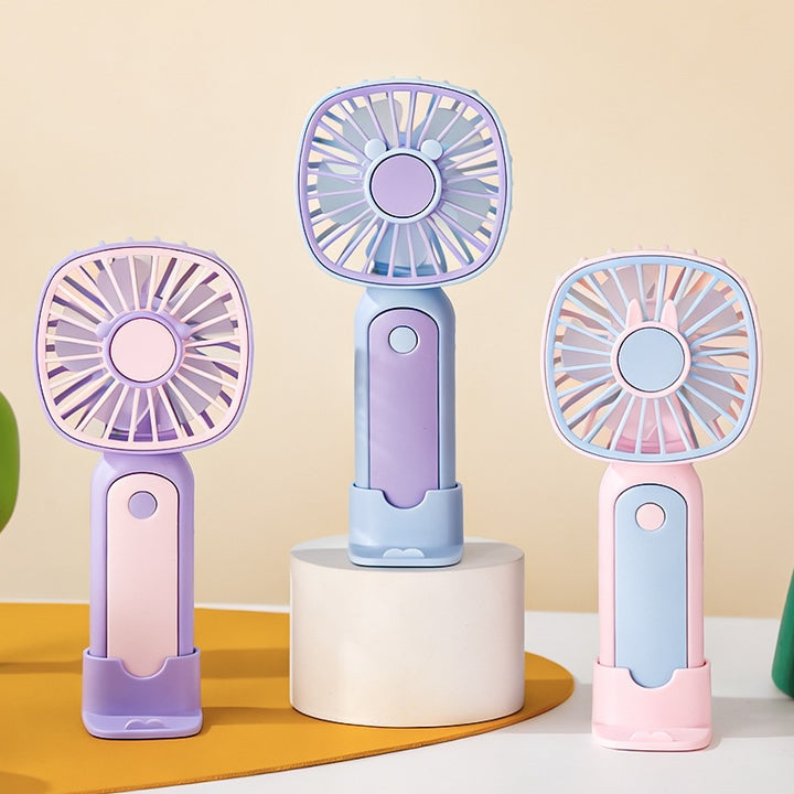 Women's Portable Hand Fan with Flexible Tilt Angle Bowlift