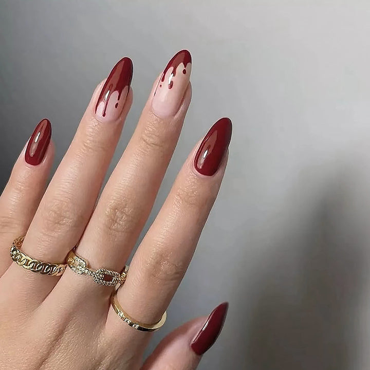 Artful Nail Tips with Drop Design Bowlift