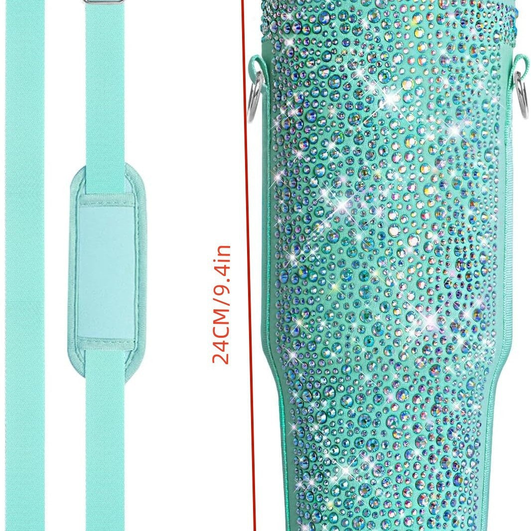 Ladies drinking bottle cover with sparkling rhinestones Bowlift