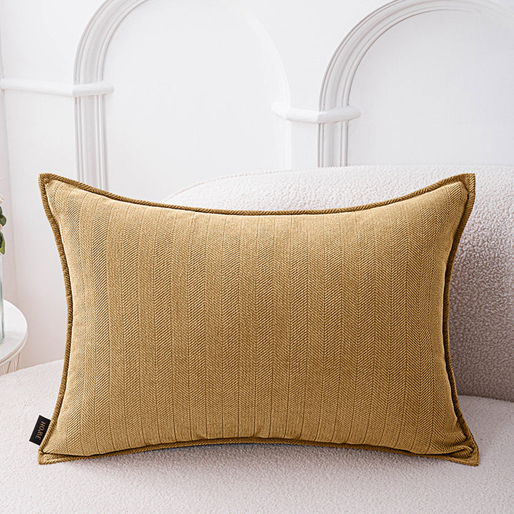 Decorative Herringbone Texture Cushion Cover with Piped Edge Bowlift
