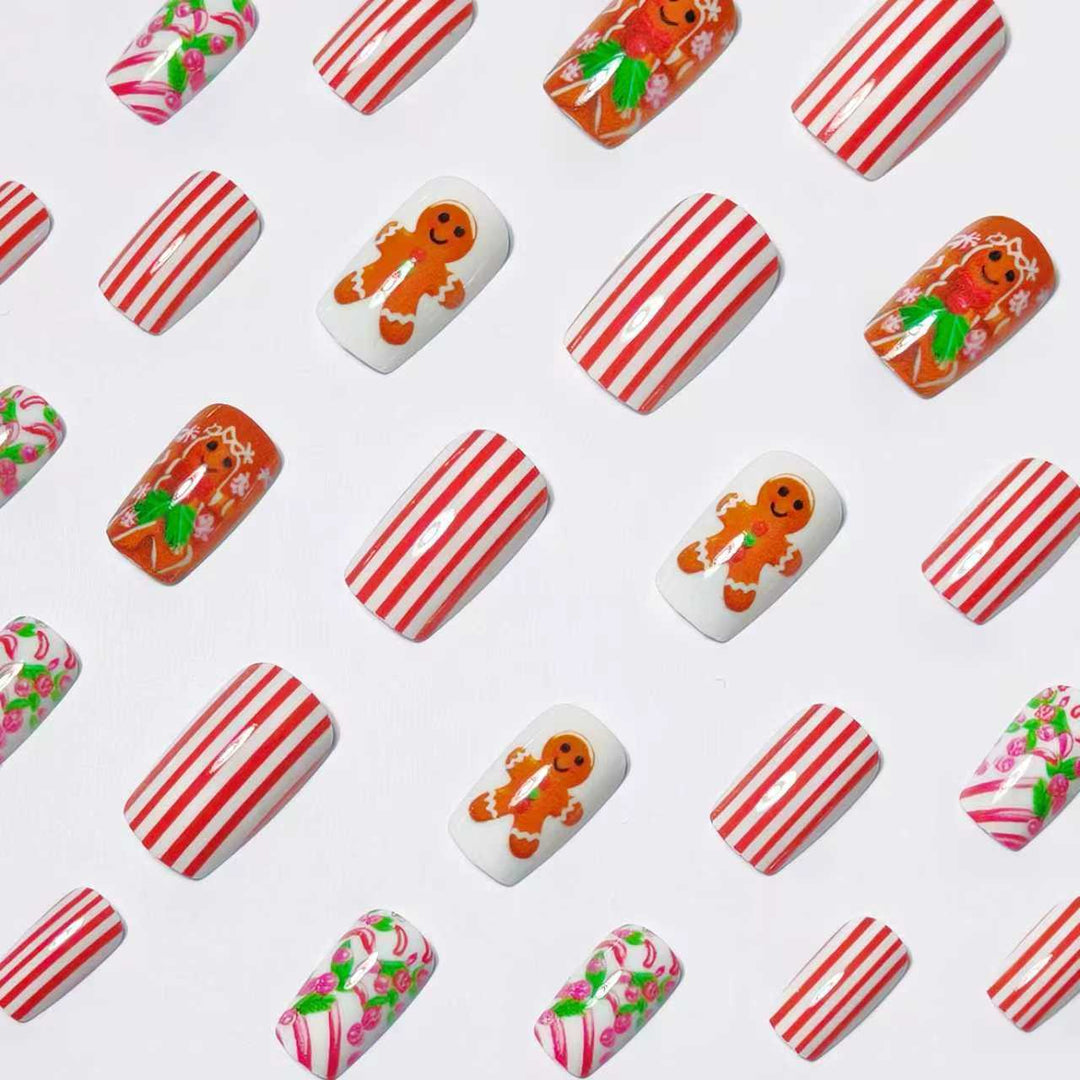 Festive Holiday Gingerbread Nail Art Bowlift