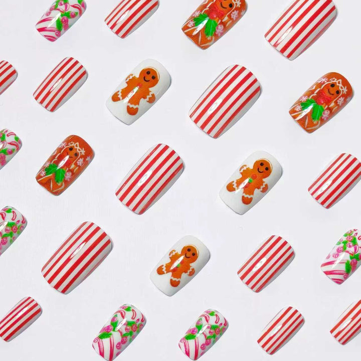 Festive Holiday Gingerbread Nail Art Bowlift