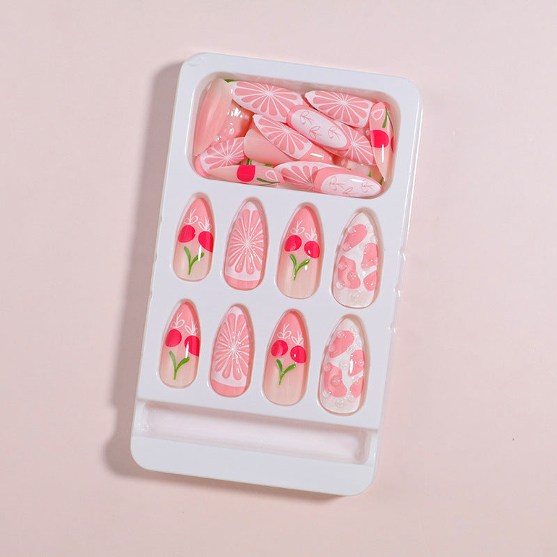 Premium Press-On Nail Set with Decorative Accents Bowlift