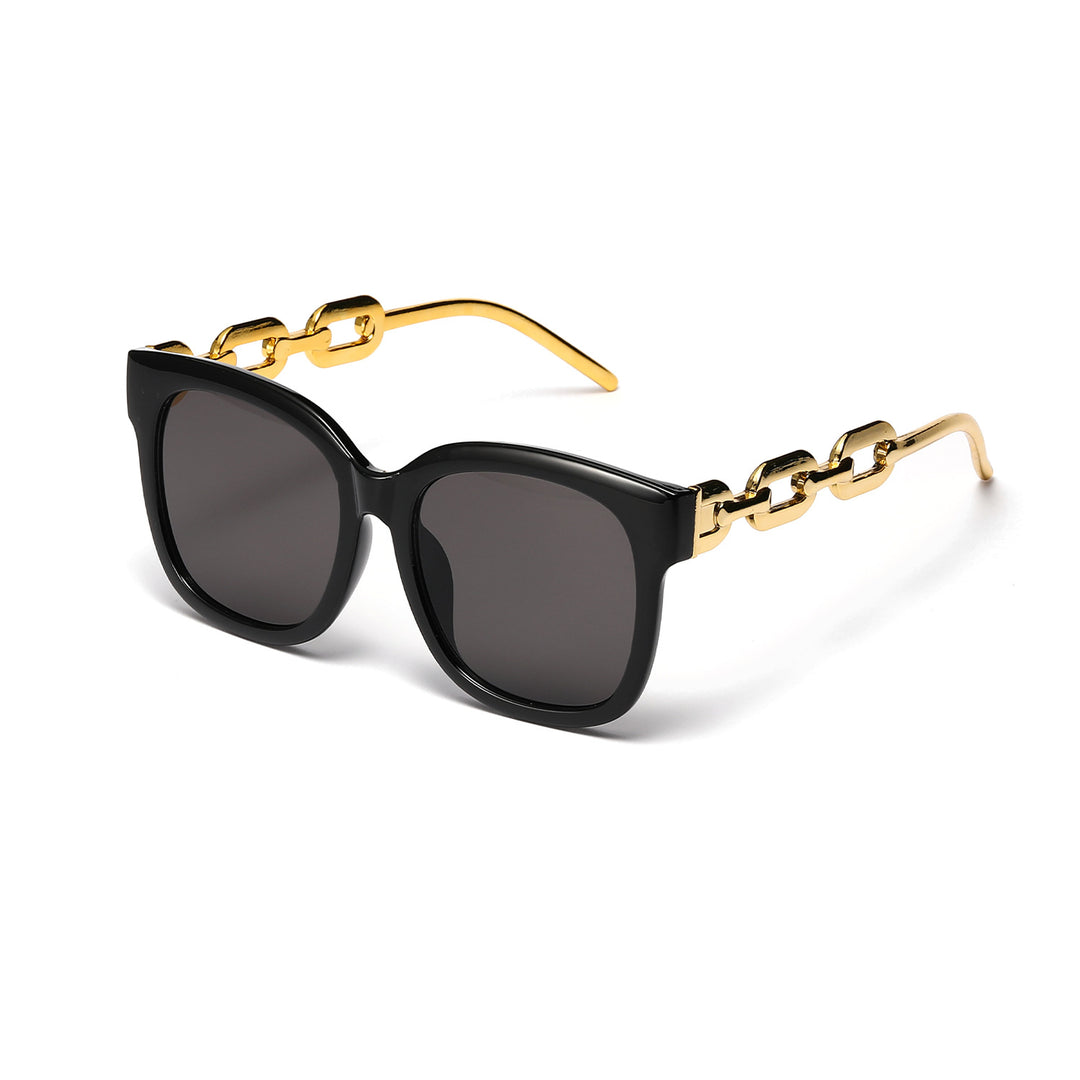 Ladies fashionable oversized sunglasses with luxurious chain frame Bowlift