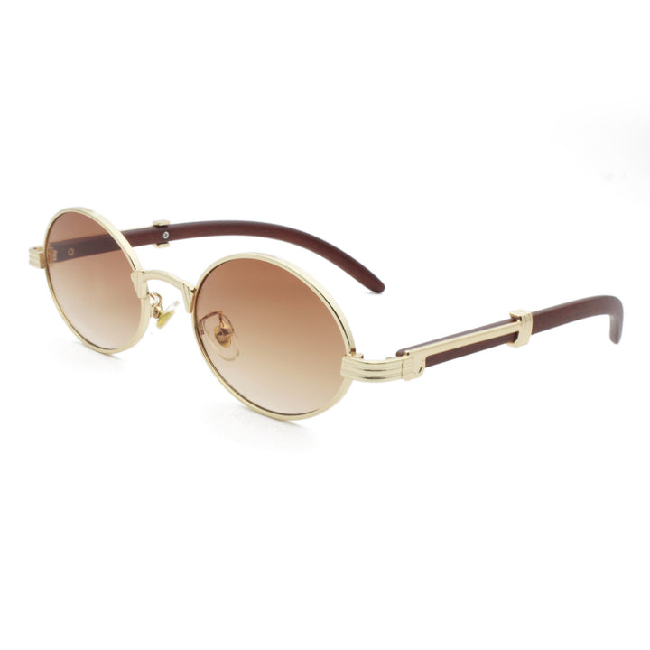 Elegant round sunglasses with high-quality metal frame Bowlift