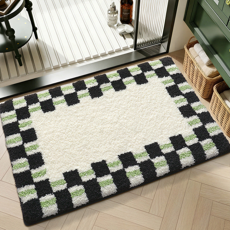Plush Textured Zigzag Bath Mat Bowlift