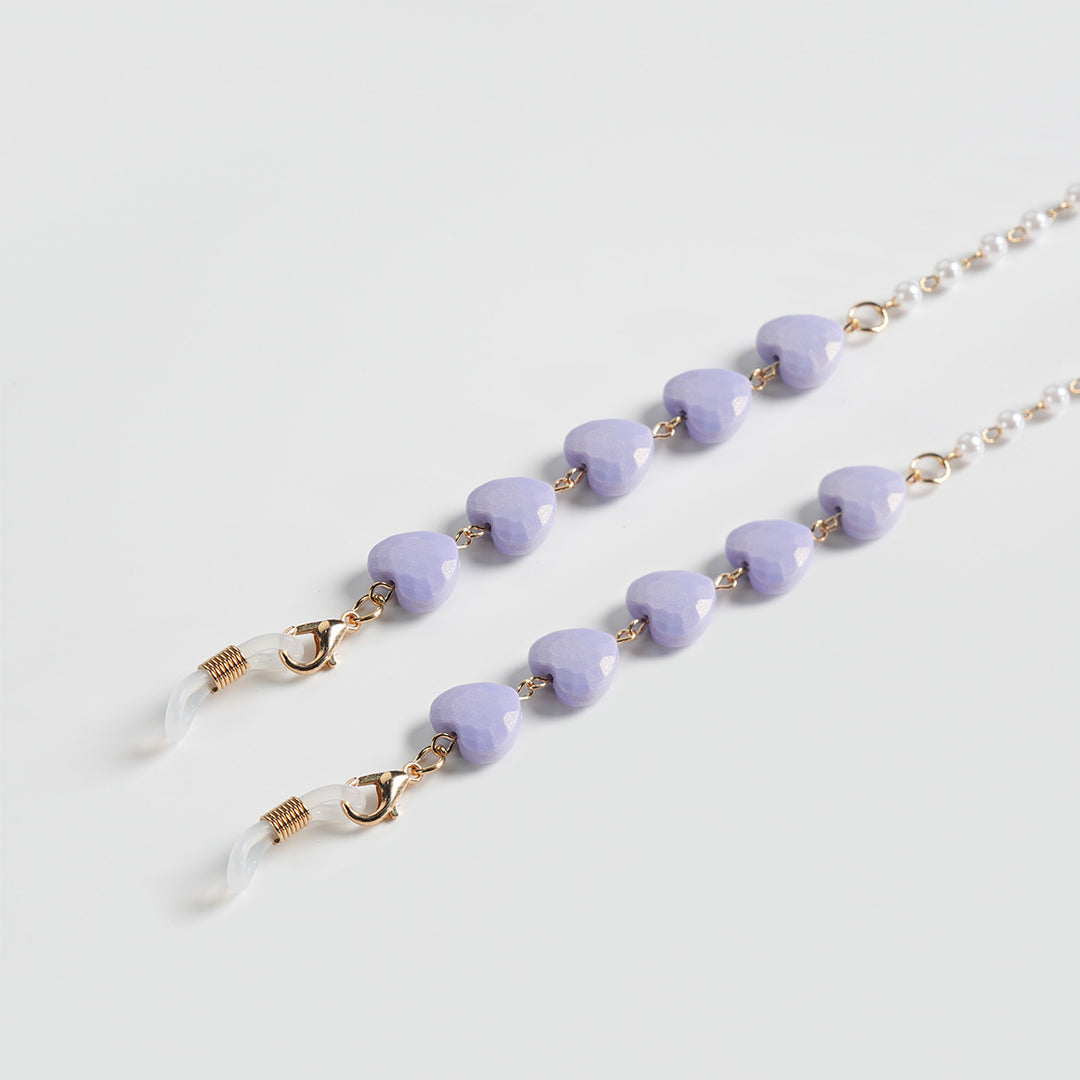 Heart-Shaped Beaded Eyewear Chain Bowlift