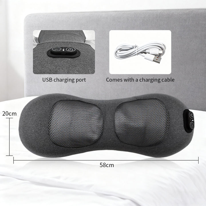 Ergonomic Massage Pillow With Integrated Usb Charging Function Bowlift