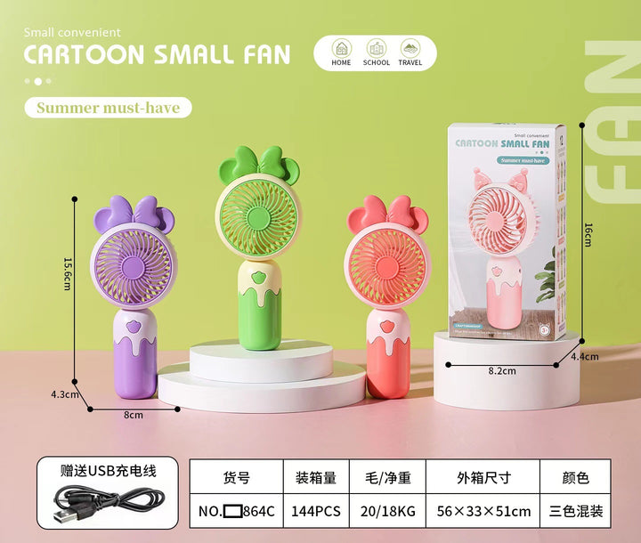 Unisex Cartoon Hand Fan with Cute Animal Design Bowlift