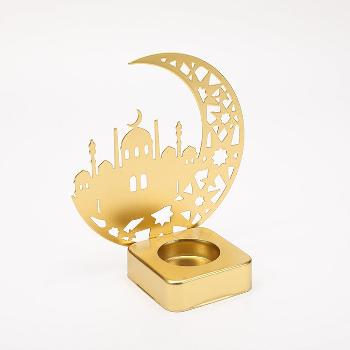 Decorative Crescent Mosque Metal Tealight Candle Holder Bowlift