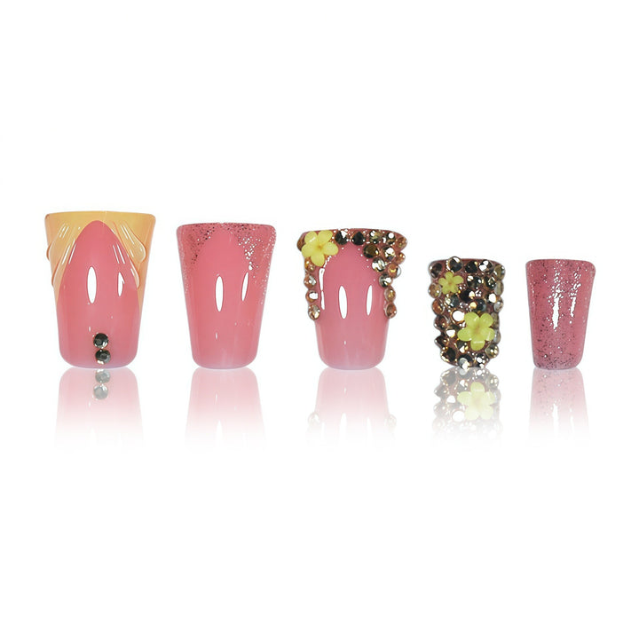 Decorative Rhinestone Press-On Nail Set Bowlift
