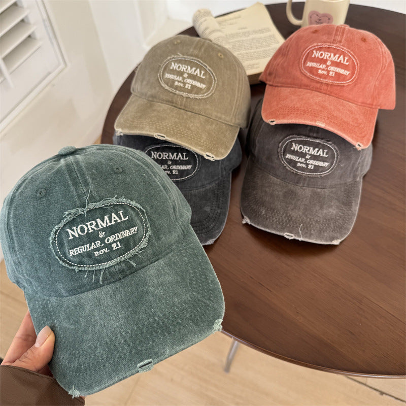 Men's Casual Distressed Cotton Baseball Cap Bowlift