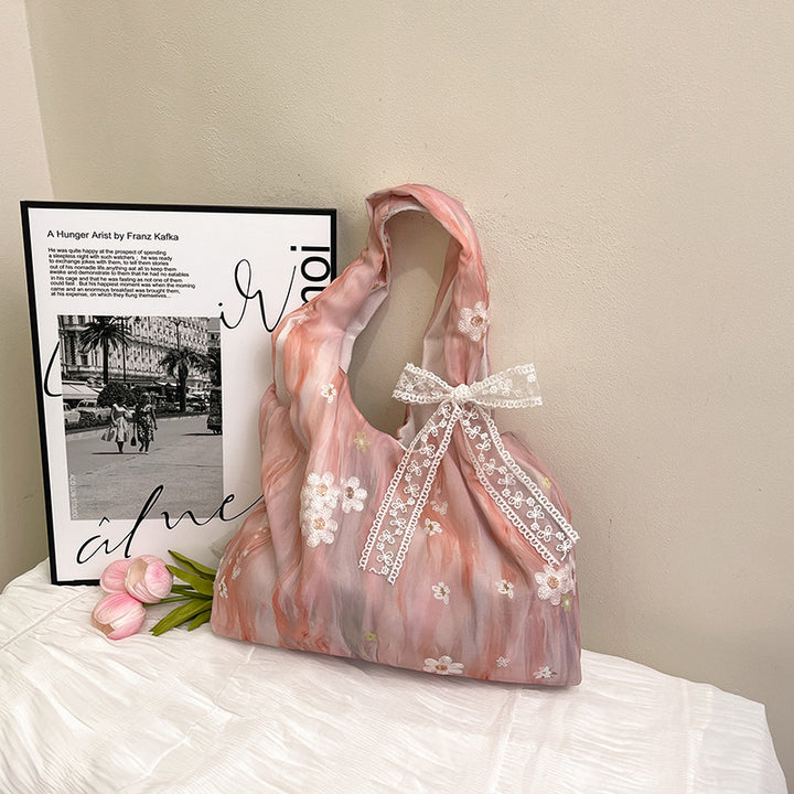 Elegant Floral Printed Shoulder Tote Bag Bowlift
