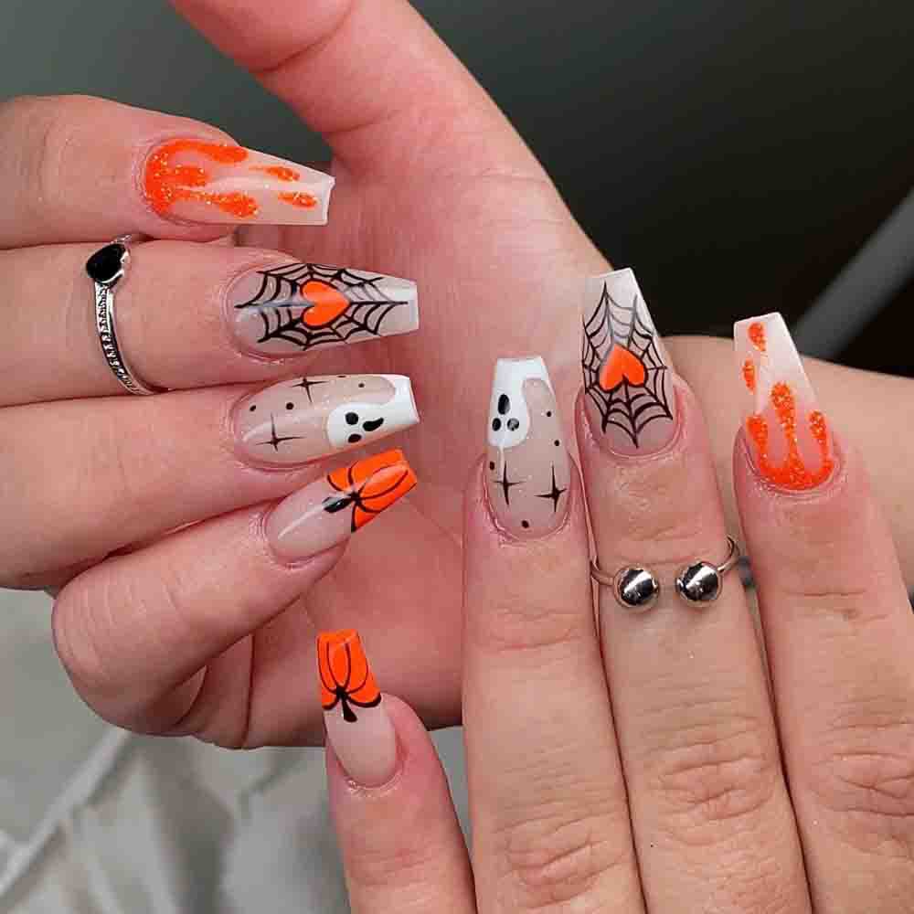 Halloween-Inspired Press-On Nail Art Bowlift