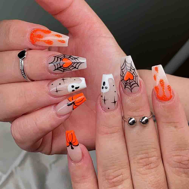Halloween-Inspired Press-On Nail Art Bowlift