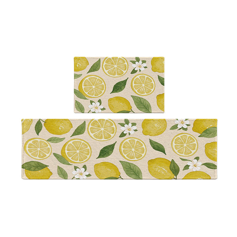Refreshing Citrus-Themed Kitchen Runner Mat Bowlift