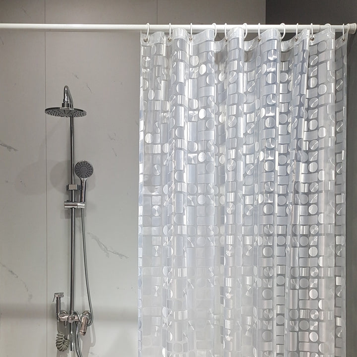Contemporary Geometric Design Shower Curtain Bowlift