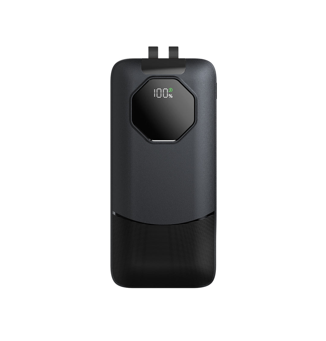 Portable power bank with water-repellent surface and digital charge status indicator Bowlift