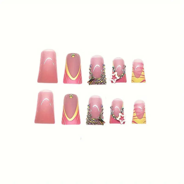 Decorative 3D Themed Press-On Nail Art Bowlift