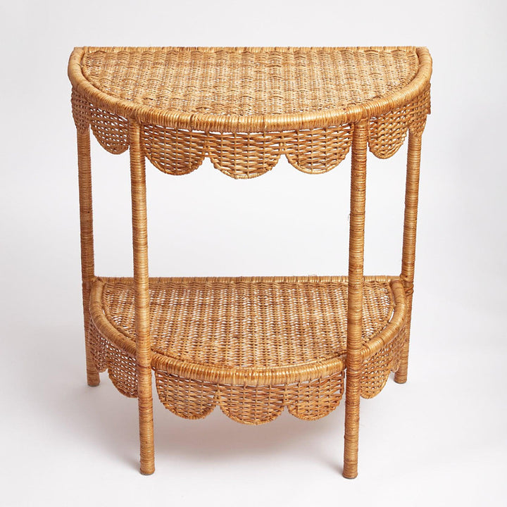 Round wicker table in vintage style Bowlift