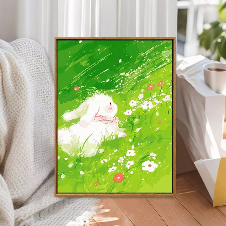 Whimsical Bunny Illustration Canvas Art Bowlift