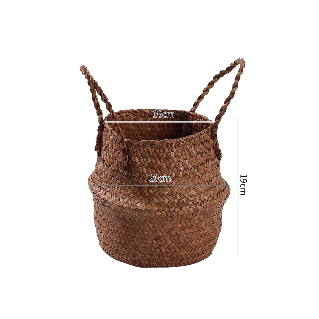 Handwoven Natural Fiber Storage Basket Bowlift