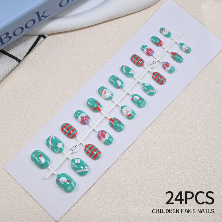 Children's Fun Holiday-Themed Fake Nail Set Bowlift