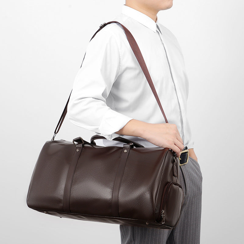 Elegant Leather Weekender Bag Bowlift
