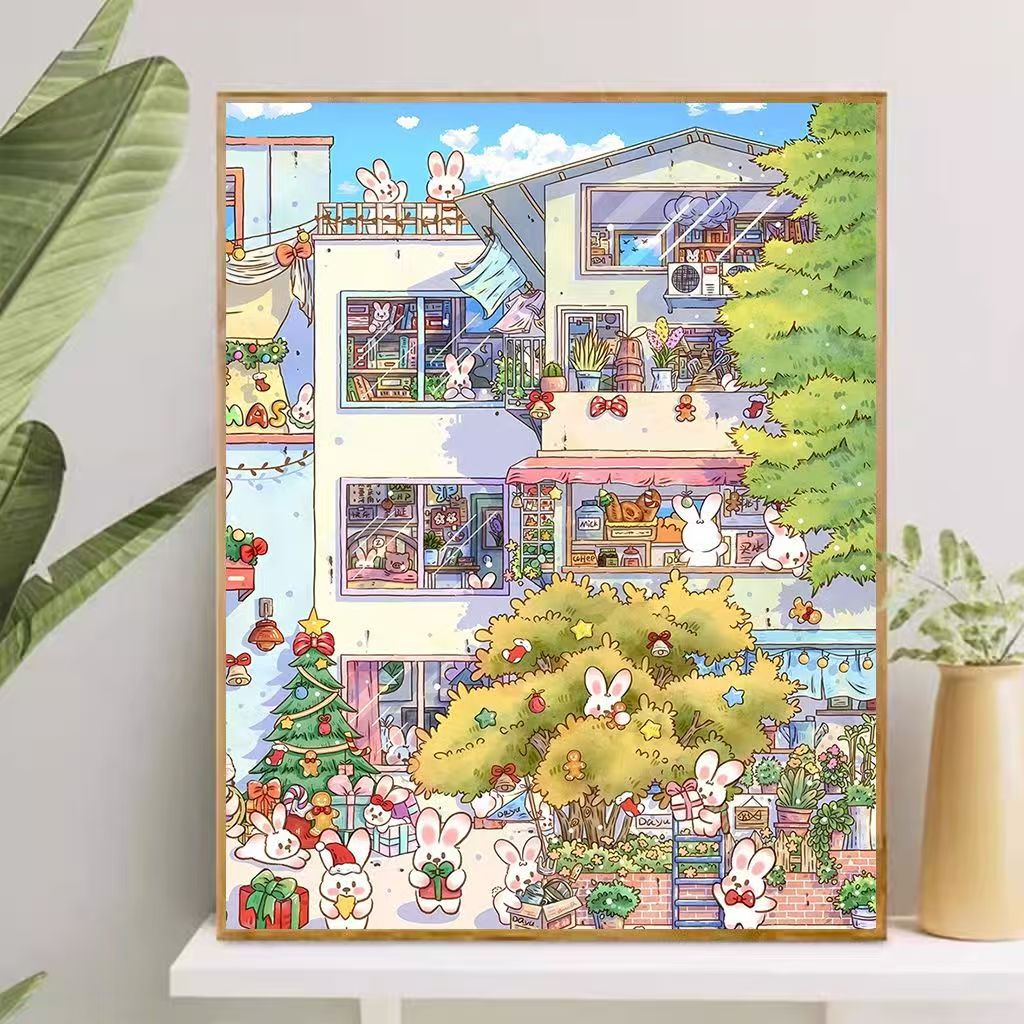 Playful Cartoon-Themed Art Canvas Bowlift