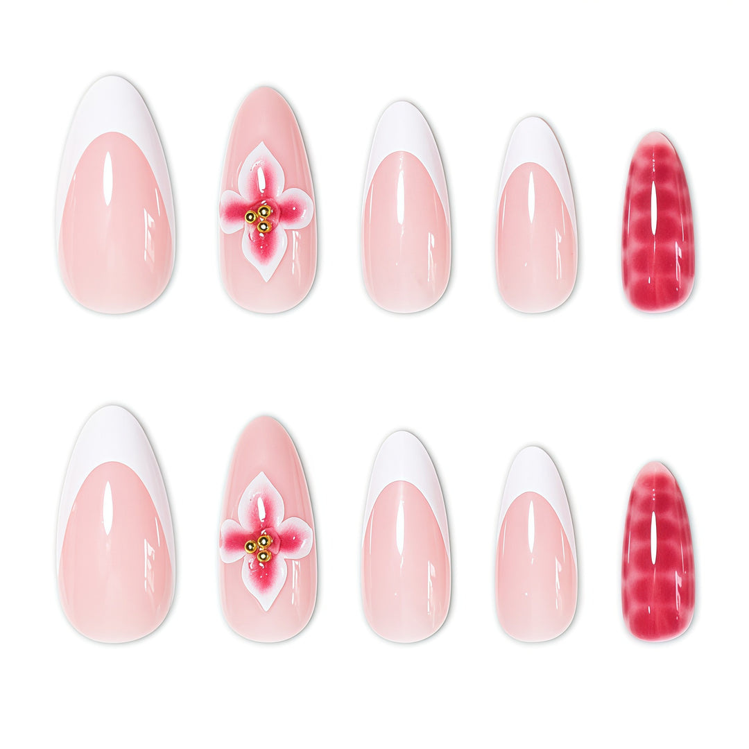 Floral Stiletto Nail Enhancements Bowlift