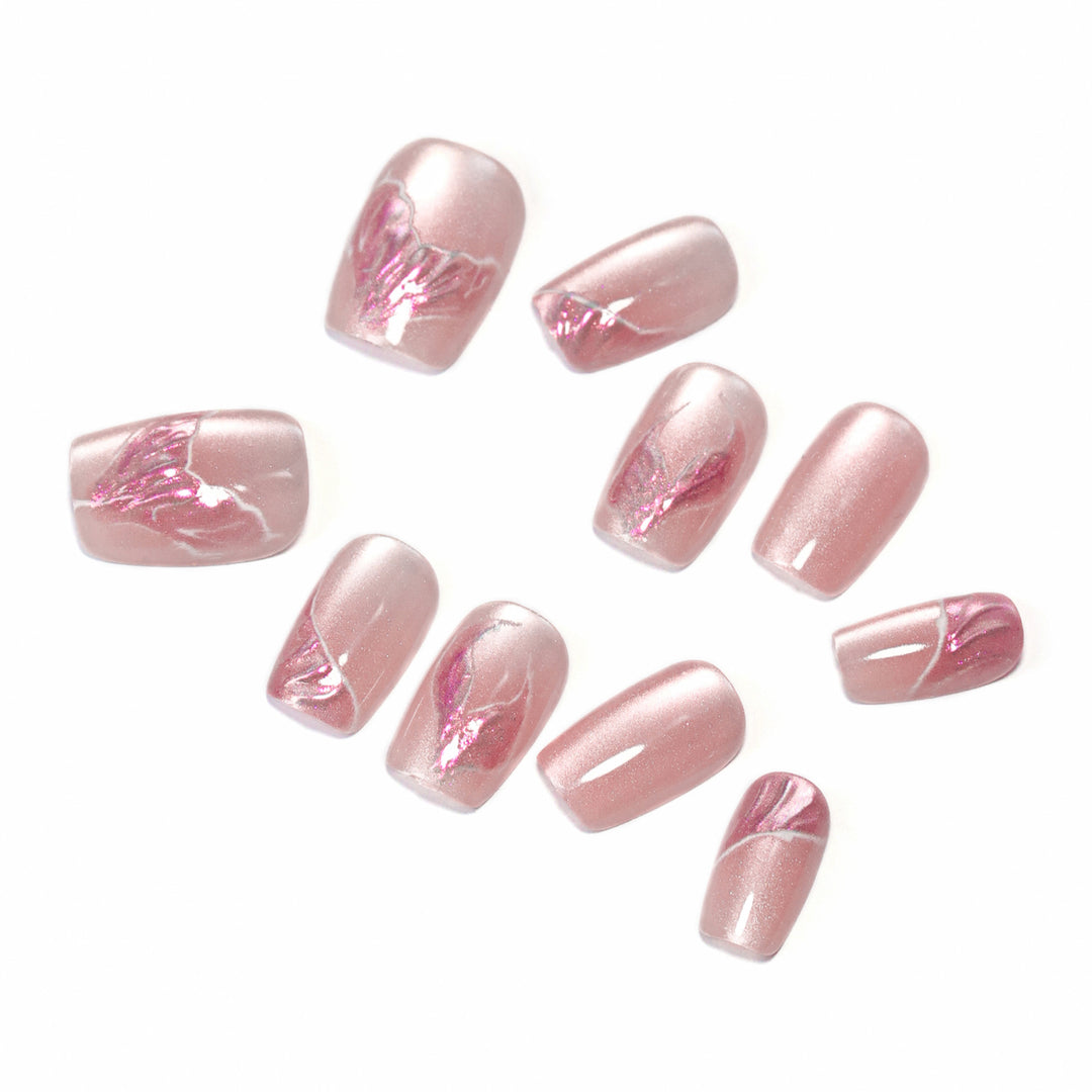 Artistic Artificial Nails with Elegant Floral Pattern Bowlift