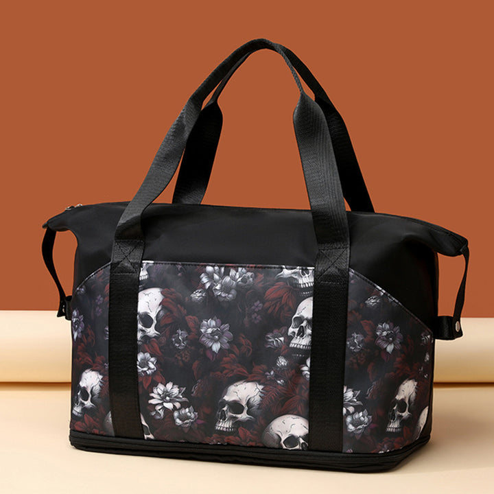 Artistic Skull Print Gym Duffel Bag Bowlift