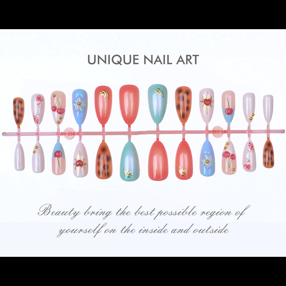 Elegant Decorative Press-On Nail Art Set Bowlift