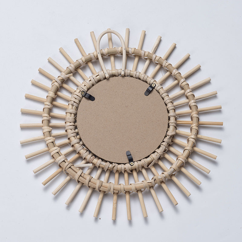 Playful Wall Mirror Made of Rattan Bowlift