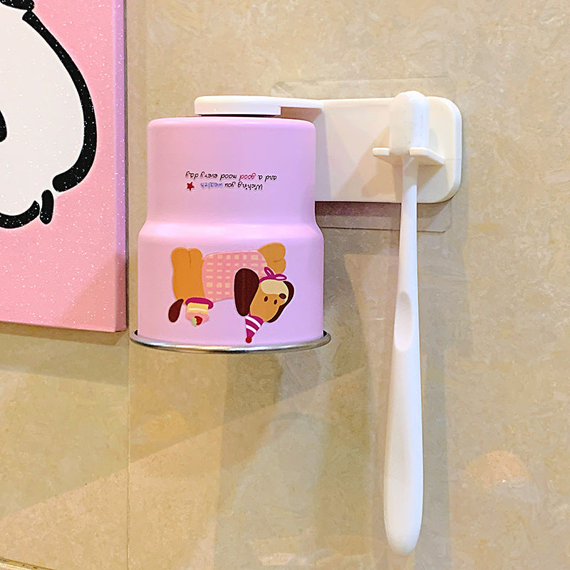 Wall-mounted toothbrush holder with playful animal design Bowlift