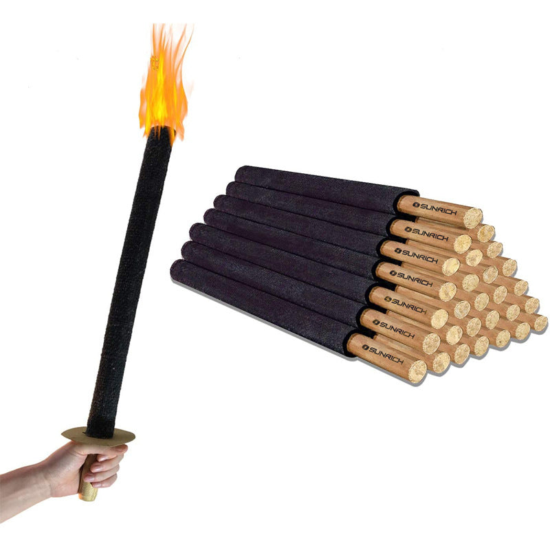 long-burning hand torch sticks with wooden handle foam-coated shaft for events and photography Bowlift