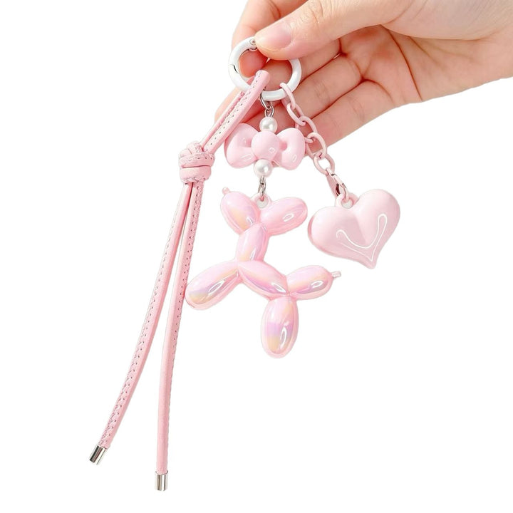 Playful keychain with heart and balloon dog Bowlift