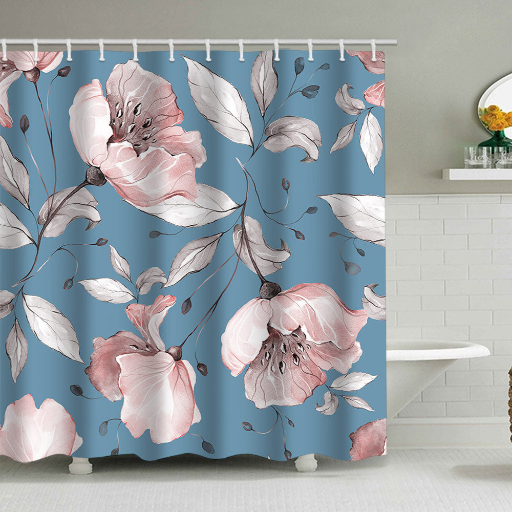 Floral Print Shower Curtain Bowlift