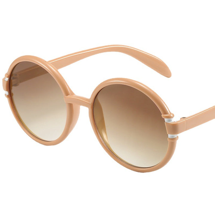 Women's round sunglasses in trendy leopard pattern with UV protection Bowlift