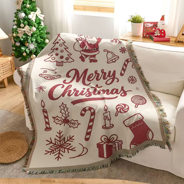 Festive Holiday-Themed Throw Blanket