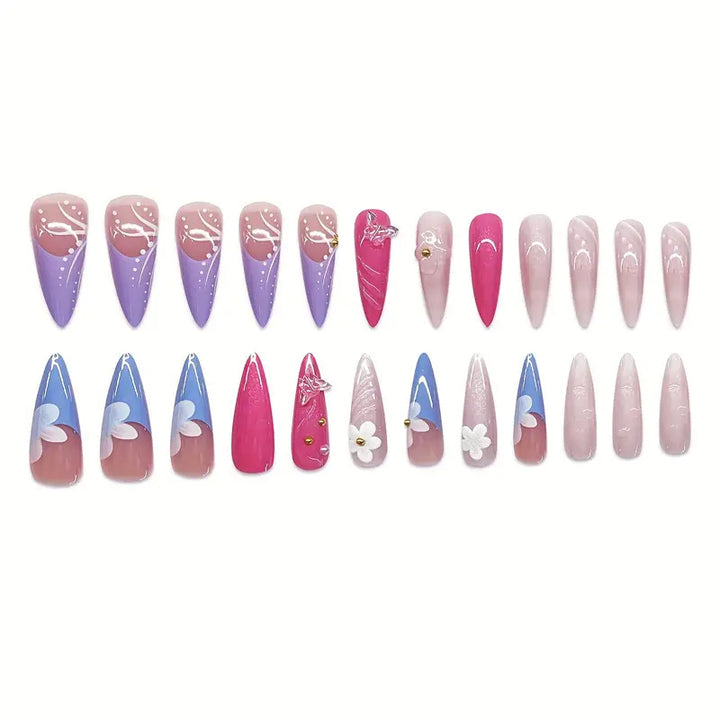 Artistic 3D Shell-Inspired Press-On Nail Art Bowlift