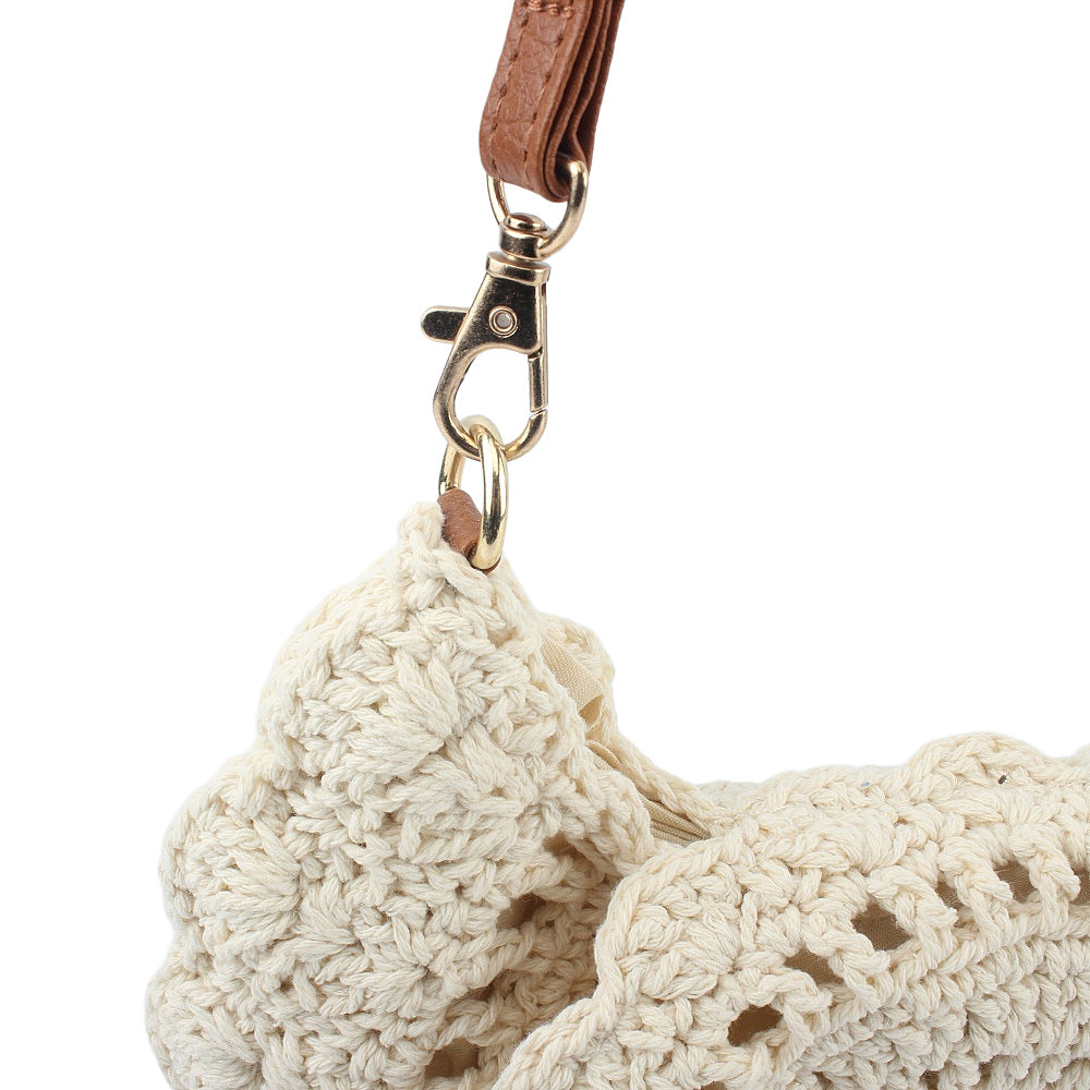 Handcrafted shoulder bag with unique crochet pattern Bowlift