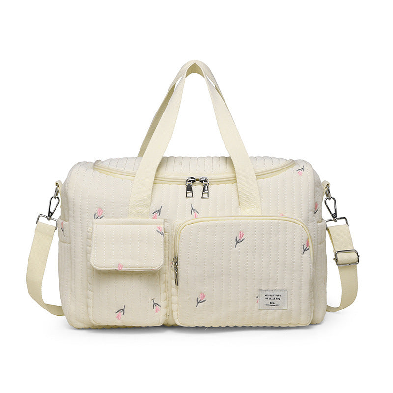 Multi-Pocket Quilted Travel Duffel Bag Bowlift