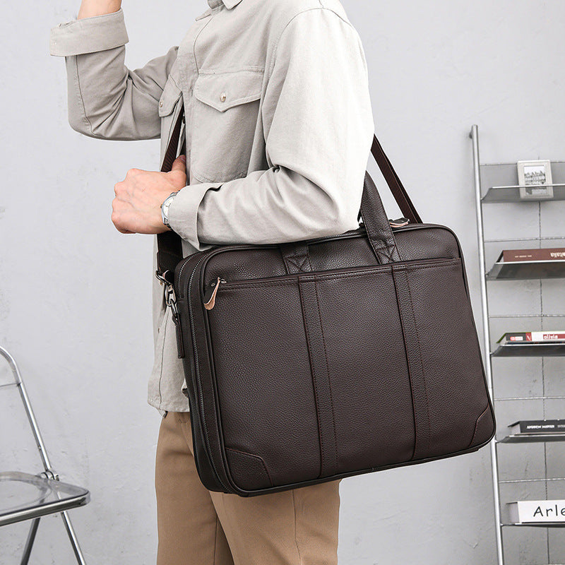 Professional Leather Briefcase Bowlift