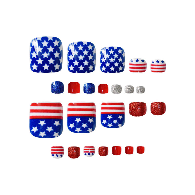 Patriotic Themed Press-On Nail Art Bowlift