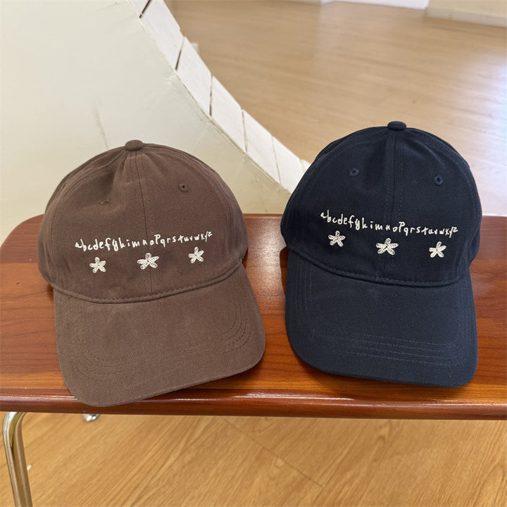 Women's Casual Embroidered Cotton Baseball Cap Bowlift