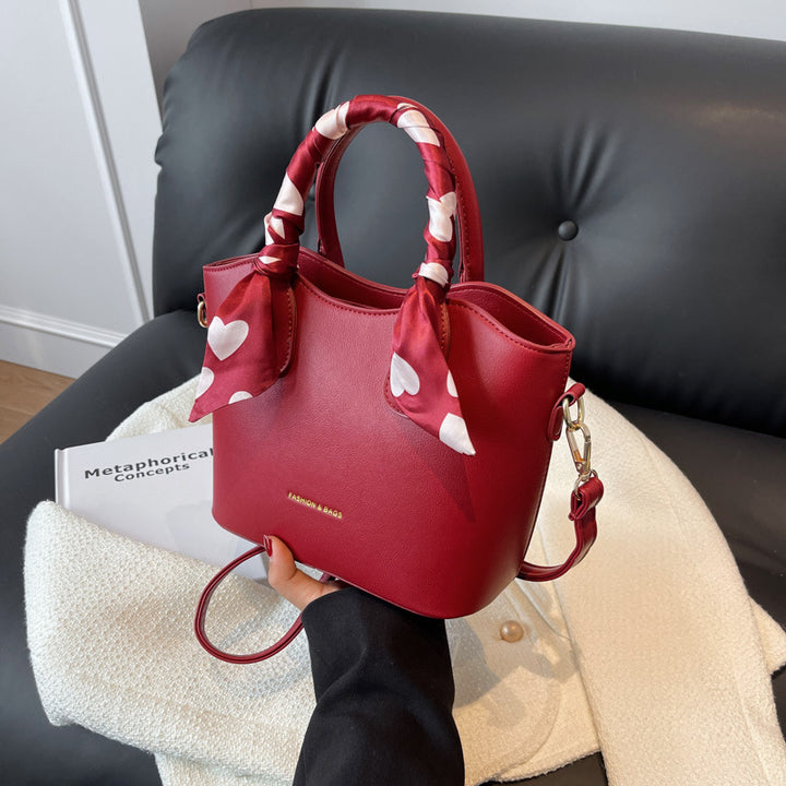 Stylish Scarf-Embellished Handbag Bowlift