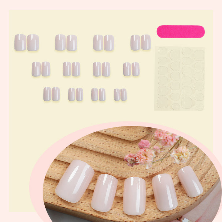 Elegant Press-On Nail Set with Stylish French Tip Design Bowlift