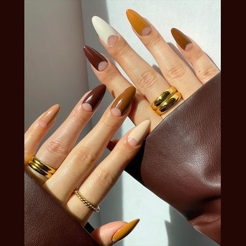 Elegant Stiletto Press-On Nail Set with Unique French Tips Bowlift